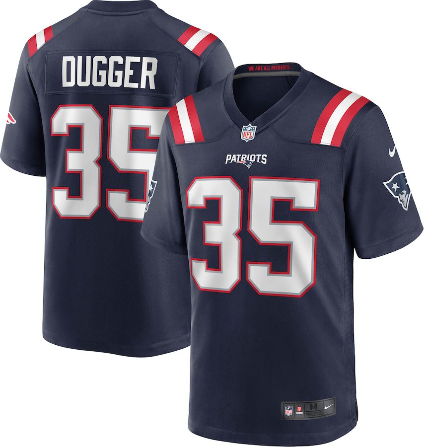 Men New England Patriots #35 Kyle Dugger Nike Navy Game Player NFL Jersey->new england patriots->NFL Jersey